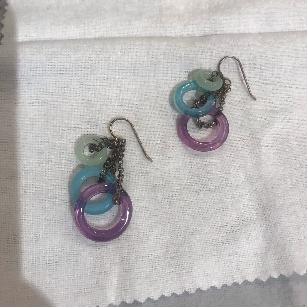 Multi colored glass earrings